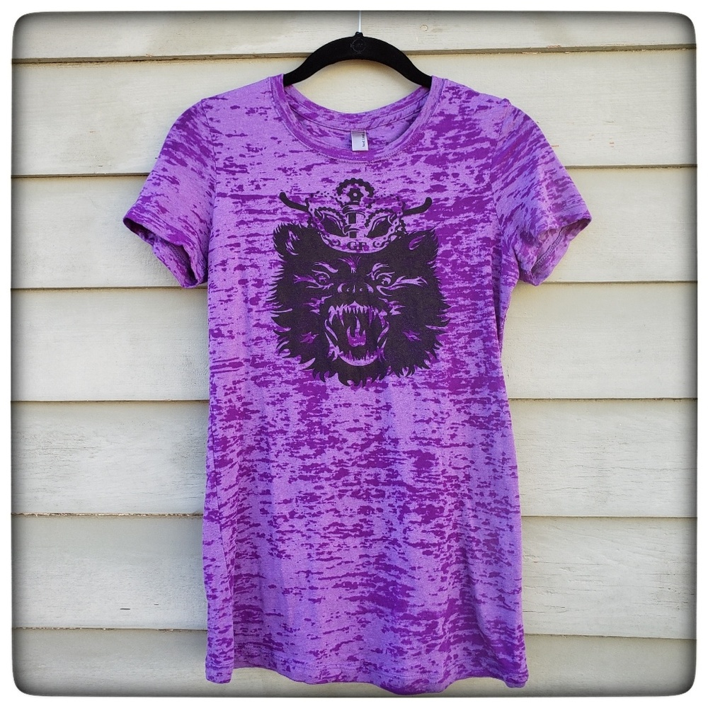 Graphic Tee-Next Level Purple Burnout, Size M